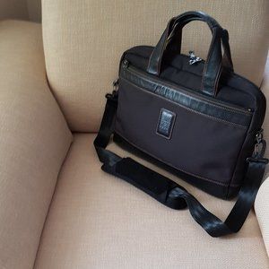 Longchamp Black and Brown Laptop Bag